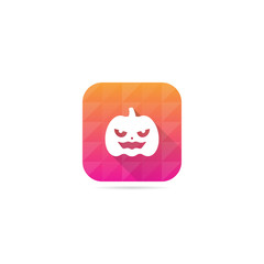 Modern Pumpkin Icon With Long Shadow