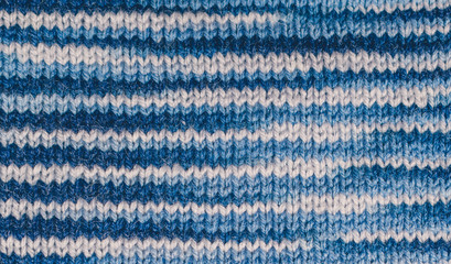 Blue melange fabric. Pattern of home knitted fabric