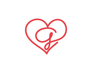 Letter G and heart logo 1
