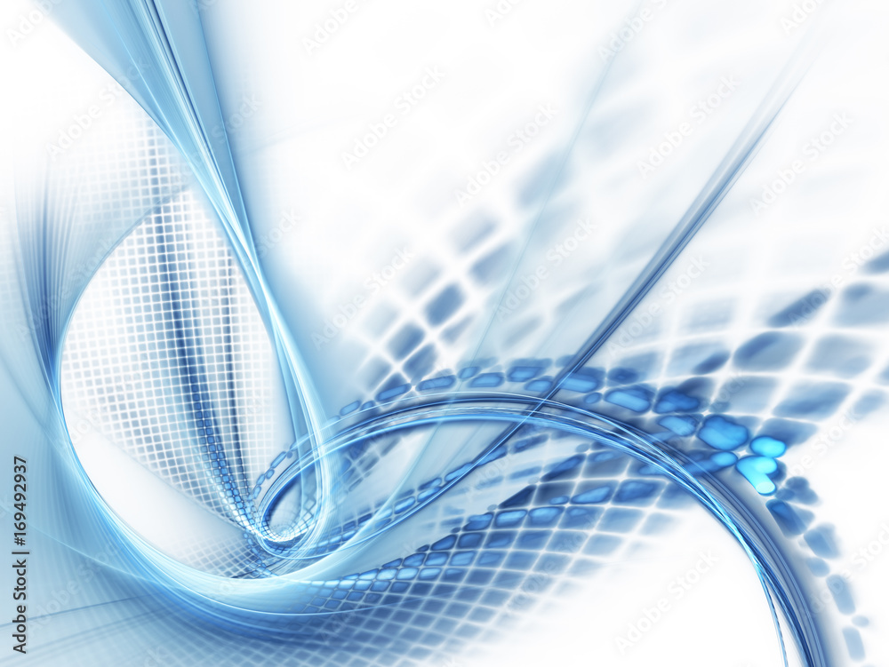Fototapete abstract blue background element. grids and curves series. fractal graphics. composition of net shap
