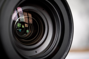 Close up of the camera lens.