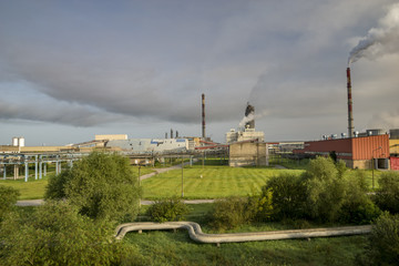 Szczecin, Poland-August 2017: Chemical factory in Police near Szczecin in Poland