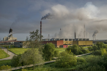 Fototapeta na wymiar Szczecin, Poland-August 2017: Chemical factory in Police near Szczecin in Poland