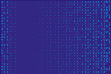 Random numbers 0 and 1. Background in a matrix style.  Abstract digital backdrop. Vector illustration