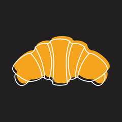 Croissant bakery product in doodle style icons vector illustration for design