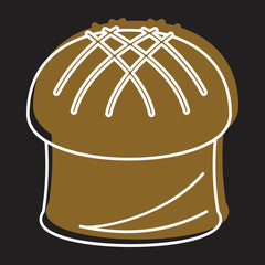 Easter pie bakery product in doodle style icons vector illustration for design