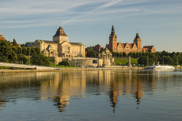 Panorama of the historic part of Szczecin, Poland - obrazy, fototapety, plakaty