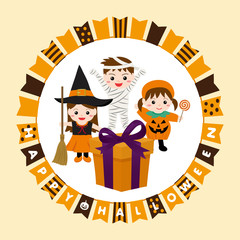 ハロウィン　ガーランドの丸フレーム