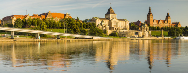 Panorama of the historic part of Szczecin, Poland - obrazy, fototapety, plakaty