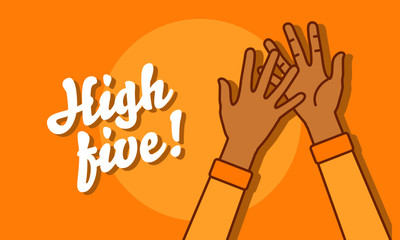 High Five Illustration with Two Hands Clapping