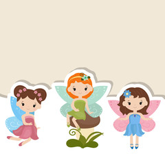 Greeting card with cute fairy.