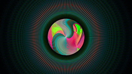 Illustration of concentric circles and lines.