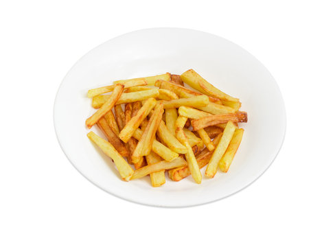 French fries on the white dish