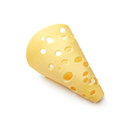 A slice of cheese isolated