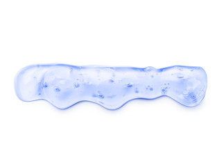 Fototapeta na wymiar Texture blue gel with bubbles