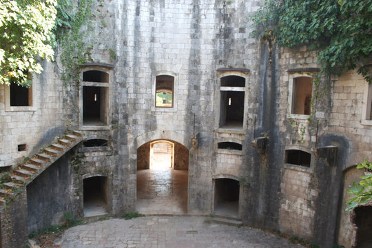 Fort Mamula on an uninhabited islet in the Adriatic Sea, Montenegro