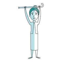 cute grandmother with cane avatar character vector illustration design