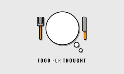 Food For Thought Concept With Fork And Knife