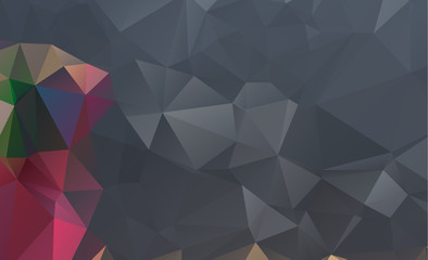 Dark vector triangle background design. Geometric background in Origami style with gradient
