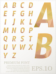 Dimension colorful alphabet set font Low poly artistic color font with brush texture