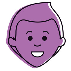young man head avatar character vector illustration design