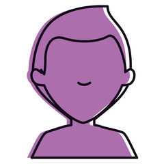 young man shirtless avatar character vector illustration design