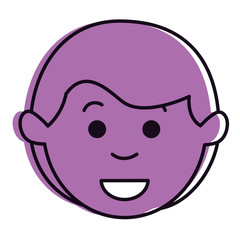 young man head avatar character vector illustration design