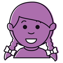 little girl avatar character vector illustration design