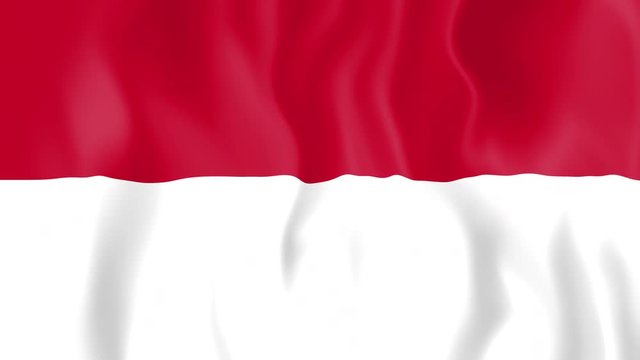 Animated flag of Monaco in slow motion
