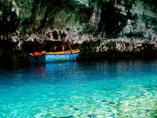 Melissani cave in  Kefalonia island, Greece.