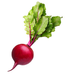 Beetroot with leaves solated on white background