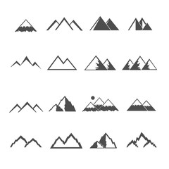 mountain icons set vector