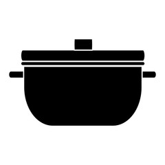 cooking pot icon over white background vector illustration