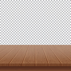 Wood table top on isolated background