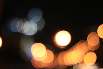 Bokeh Abstract background from car in street in night time. Elegant abstract background with bokeh defocused lights.