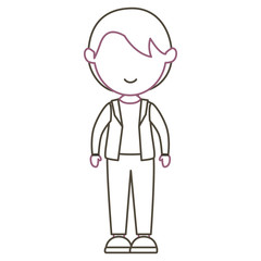 cute boy avatar character vector illustration design