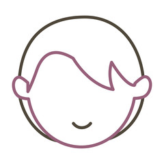 young man head avatar character vector illustration design