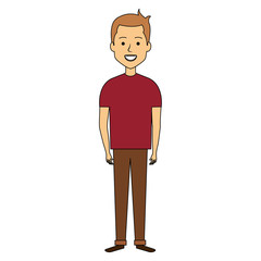 young man avatar character vector illustration design