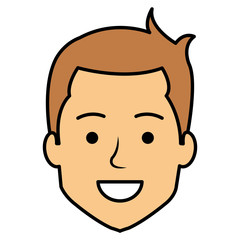 Obraz premium young man head avatar character vector illustration design