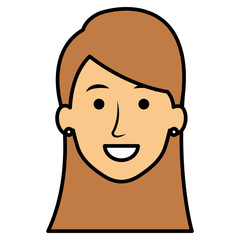 beautiful woman head avatar character vector illustration design