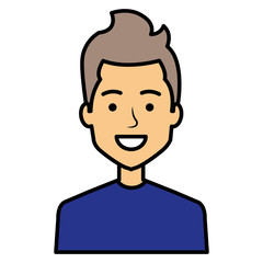 young man avatar character vector illustration design