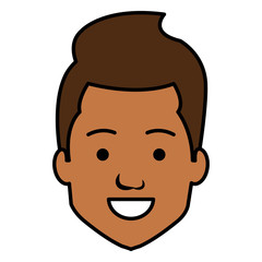 young man head avatar character vector illustration design
