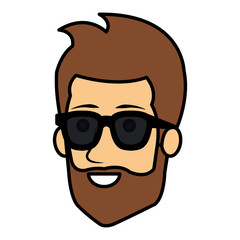 young man with sunglasses avatar character vector illustration design