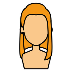 beautiful woman shirtless avatar character vector illustration design