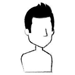 young man shirtless avatar character vector illustration design