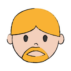 cartoon man with beard icon over white background colorful design vector illustration