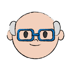 cartoon man with glasses icon over white background colorful design vector illustration