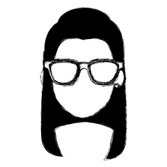 beautiful woman head avatar character vector illustration design