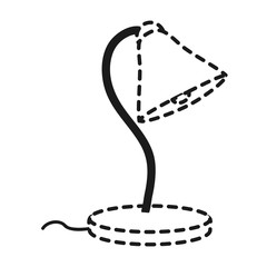desk lamp icon over white background vector illustration
