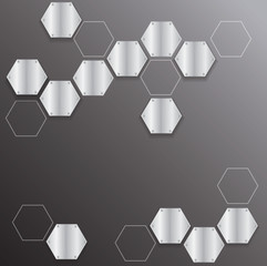 plate metal hexagon background vector illustration 